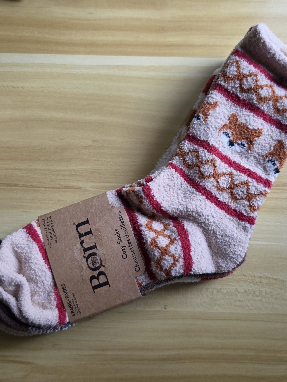 Born Cozy Fox Pattern Crew Socks - 4pairs